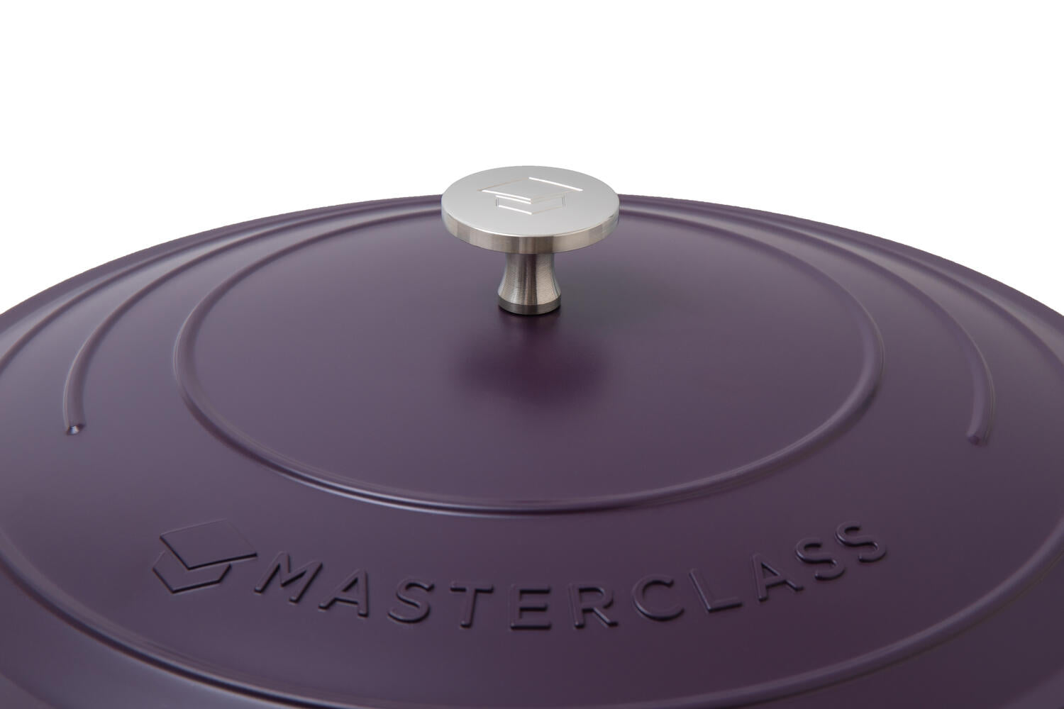 Støbt aluminiums gryde m/låg, lilla - 4L